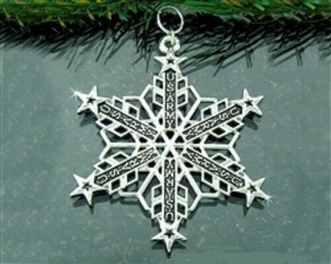 Pewter US Army Chevrons and Stars  Snowflake Ornament