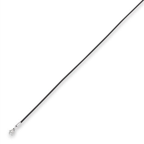 Black Leather Cords with Stainless Steel Clasp - 20"