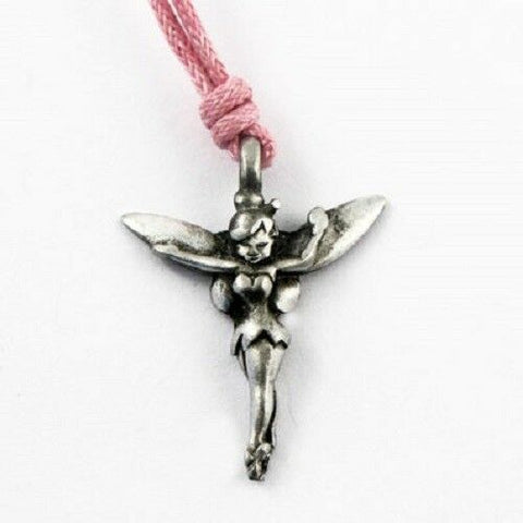 Irish Pewter Barrow Pinestwill Fairy Pendant with Adjustable Pink Cord