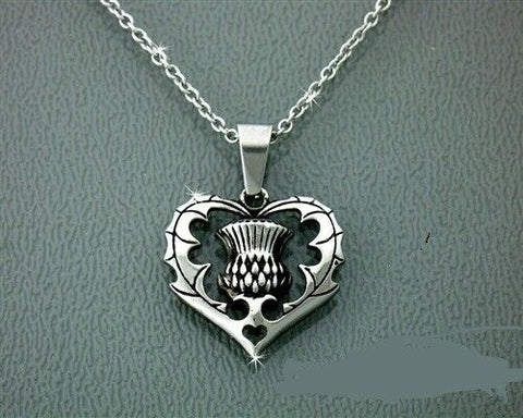 Smaller Bold & Beautiful Scottish Thistle Pendant I love Scotland No Chain