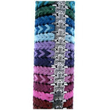 Irish Shamrock Pewter Different Colors Faux Leather Woven Adjustable Bracelet