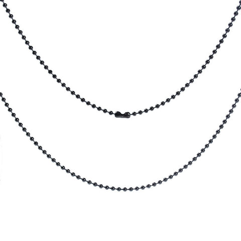 Stainless Steel 2.4mm Gunmetal(looks black)  75.5cm(29 6/8") long Ball Chain