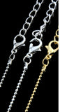 Gold Stainless Steel 1mm Ball Chain Necklace 40cm(15.75")  plus 5cm  extender