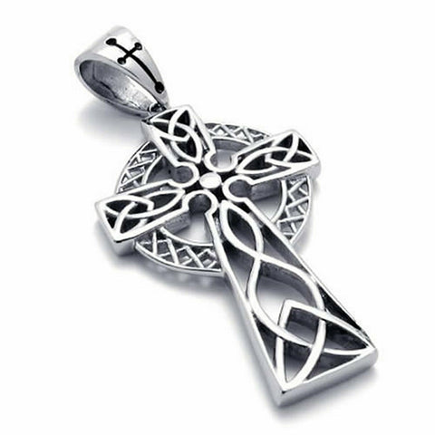 Stainless Steel Celtic  Cross pendant with 24 in stainless steel chain