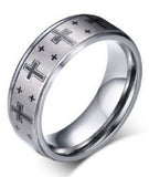 Tungsten Carbide Jerusalem Cross Band Ring
