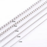 316L Stainless Steel 50 cm (19.68 Inch) 2 mm Rounded Box Neck Chain Necklace