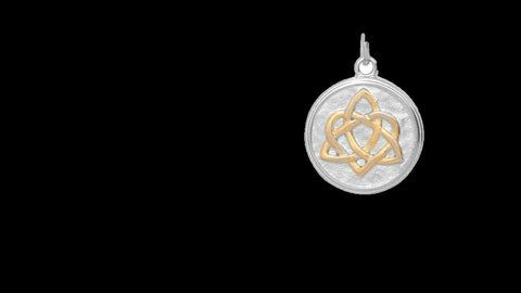 316L Gold Plated Stainless Steel Sister's Knot Trinity  Pendant no chain