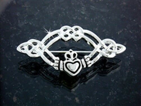 Pewter Claddagh and Celtic Knot Pin