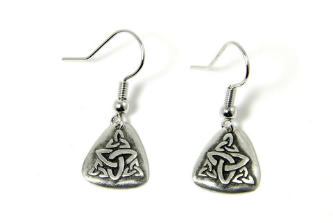 Irish pewter Triple Triquetra Earrings