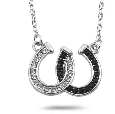 Silver Plated Zinc Alloy Horseshoe Necklace