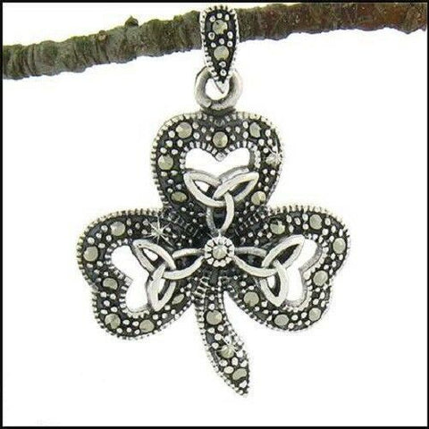 Sterling Silver "Enchanted Ireland" Shamrock & Trinity Pendant