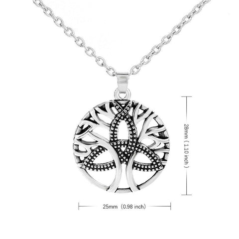 Celtic Tree of Life with Trinity Necklace with 45 cm chain plus 5 cm extender