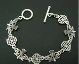 Scottish Thistle and love knot Celtic toggle bracelet
