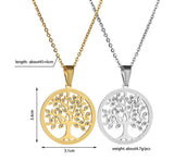 316L Stainless Steel Tree of Life Necklace with 45 cm chain plus 6 in extender