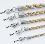 Stainless Steel 18 Inch 2 mm  Rope Necklace