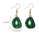 Small  Geode Gemstone Slice Drop  Earrings