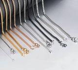 Stainless Steel 70 cm (27.55 Inch) 2 mm  Square Box Neck Chain Necklace