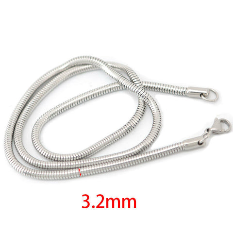 Stainless Steel 20 in 3.2mm Snake Chain with lobster clasp