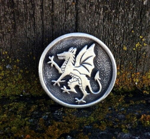 Pewter Rampant Dragon Pin