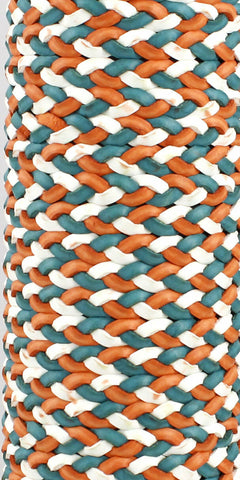 Irish Flag Color Faux Leather Woven Adjustable Bracelet