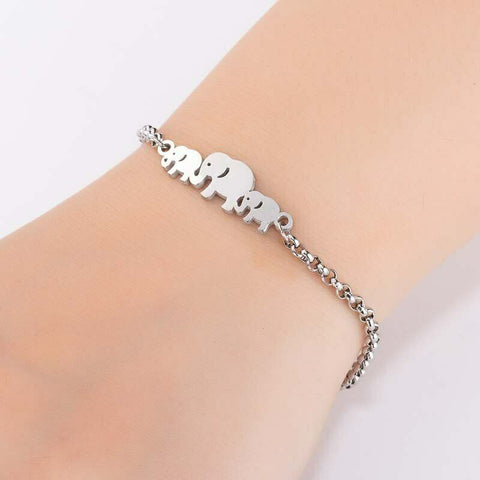 Stainless Steel 3 elephant bracelet/anklet 22 cm ( 8.66 in)  includes 4cm ext