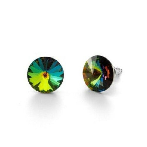 Vitrail Medium made with  Swarovski Crystal  Stud Earrings 12 mm