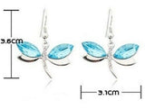 Dragonfly with pink crystal white gold plated Earrings