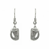 Irish Pewter Celtic Harp Earrings