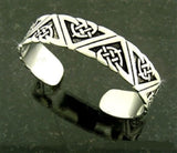 Pewter Celtic Geometric Design Cuff Bracelet