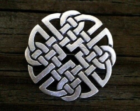 Pewter  Celtic Knot-Work Brooch Made in USA