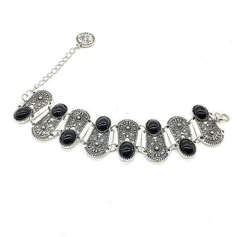Turkish Style bracelet with black resin stones