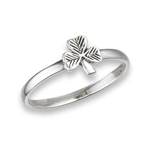 STERLING SILVER SMALL SHAMROCK RING