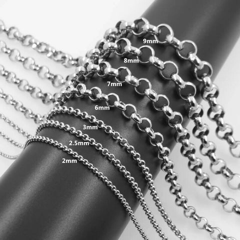 Stainless Steel 22 Inch(55 cm) 2.5 mm Ball Tiny Rolo Neck Chain Necklace