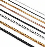 Stainless Steel 75 cm (29.5 Inch) 2 mm  Square Box Neck Chain Necklace