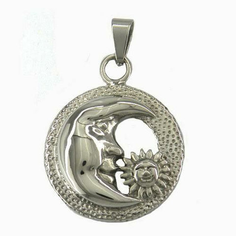 STAINLESS STEEL Sun and Moon Pendant no chain