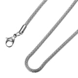 Stainless Steel 19.7 Inch (50 cm) 2.4mm Mesh Chain Necklace