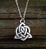 Pewter Celtic Sister Knot Necklace with chain Made in USA