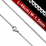 Stainless Steel 18.12 Inch (46 cm) 1.5  mm Venetian Box Neck Chain Necklace