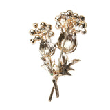 Enamel Blue and Green Diamante Scottish Thistle Brooch with pearls 35 mm x 55 mm