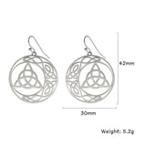 Black STAINLESS STEEL CELTIC Knot Triquetra Crescent moon  Earrings