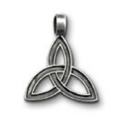 Irish Pewter Celtic Trinity Knot Pendant on Adjustable Black Cord