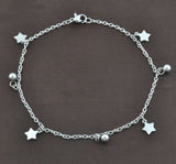 316L Stainless Steel Anklet Chain with Small Five-pointed Star Charms Bracelet