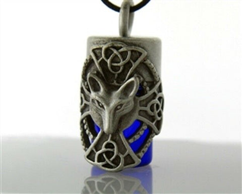 Pewter Maltese Cross and Wolf Aromatherapy Keepsake Vial 36" Cord