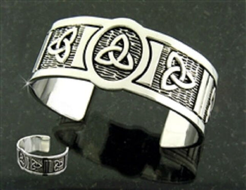Pewter Trinity Knot Cuff Bracelet