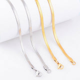 Stainless Steel 18 Inch 3 mm Flat Silver Color Snake Neck Chain Necklace