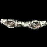 Oval Stretch Bracelet Brown with 5 Stones