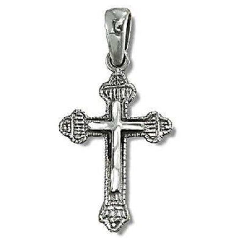 Sterling Silver Fluted Cross Pendant