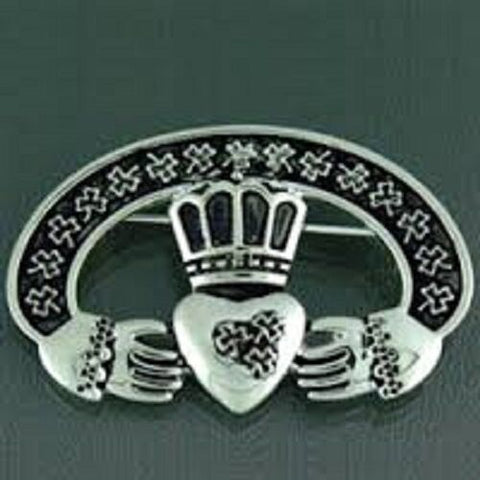 Pewter Celtic Claddagh Pin/Pendant
