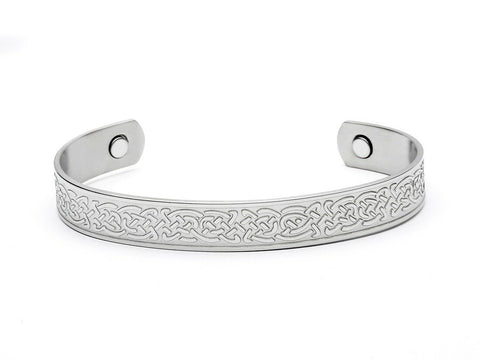 Irish Celtic Knotwork Stainless Steel Magnetic Therapy Bangle Cuff