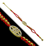 Gold color Stainless Steel Greek Key Cord Watch-Style Link Bracelet with CZ - Bedazzled Designs